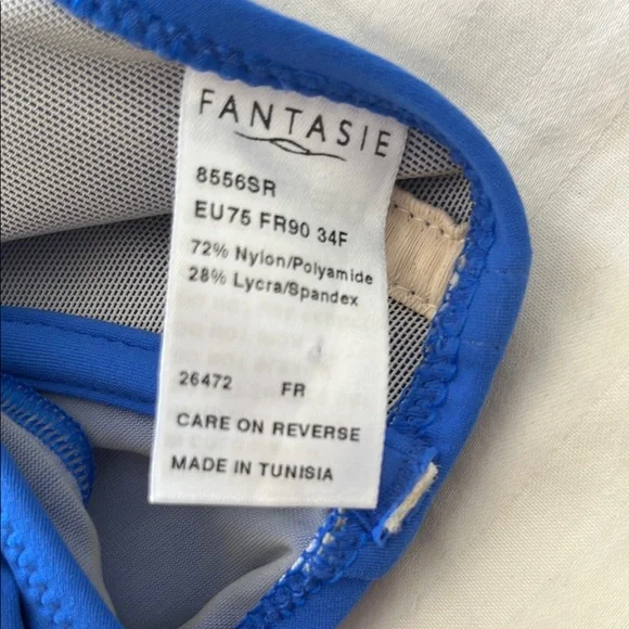 Fantasie Vibrant Blue Underwire Bikini Set Ruching Accent NWOT - Picture 4 of 9